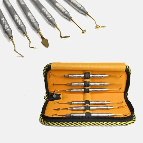  Polodent Composite Instruments Kit with Gold Titanium Coated Working Head, Set of 6 pcs