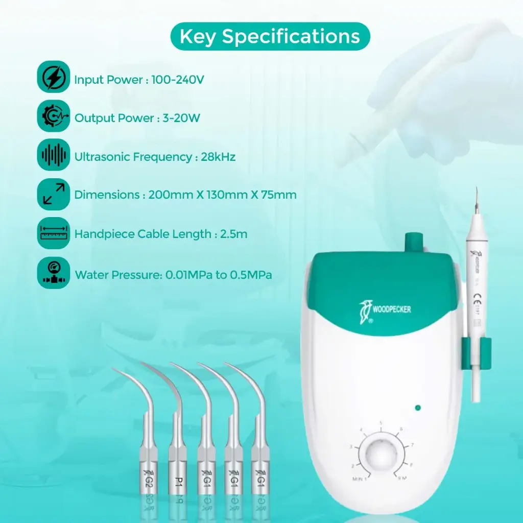 Woodpecker UDS-J Ultrasonic Scaler (5 scaler Tips FREE)
